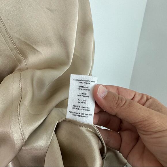 Helmut Lang Hem Drape Tie Tank Top Butter Gold Tan size Small - Picture 8 of 8